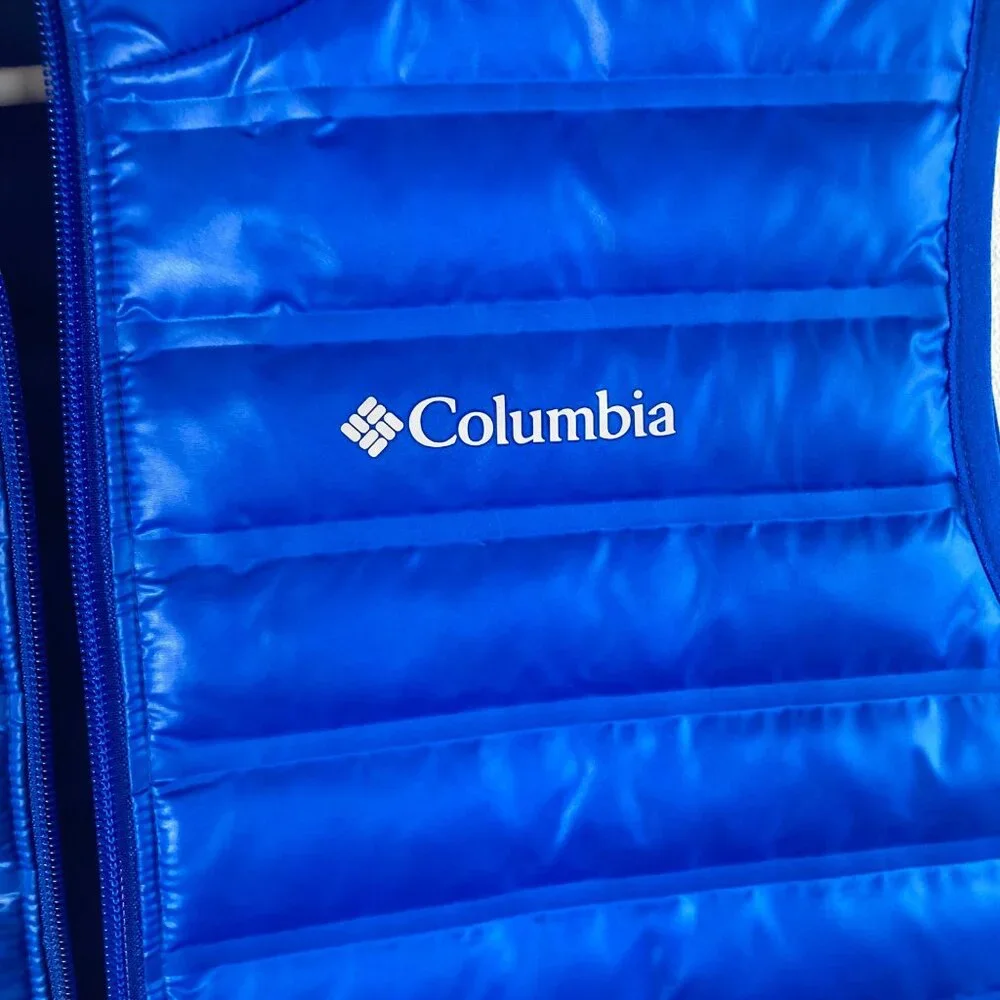 Boys Columbia Heat Seal Down Puffer‎ Vest Zip Blue XL Water Resistant NWT